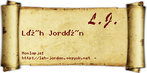 Léh Jordán névjegykártya
